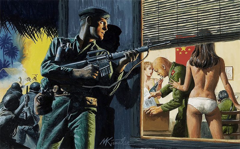 Фотография: Гремучая смесь: шпионы, красотки, нацисты и герои на потрясающих иллюстрациях Морта Кунстлера №15 - BigPicture.ru