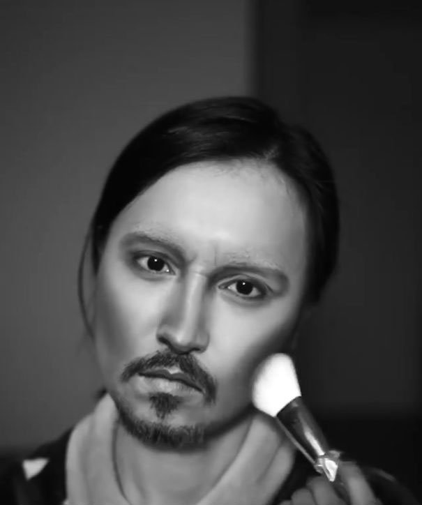 Фотография: Как китаянка превратилась в Джонни Деппа за 10 шагов с помощью макияжа №7 - BigPicture.ru
