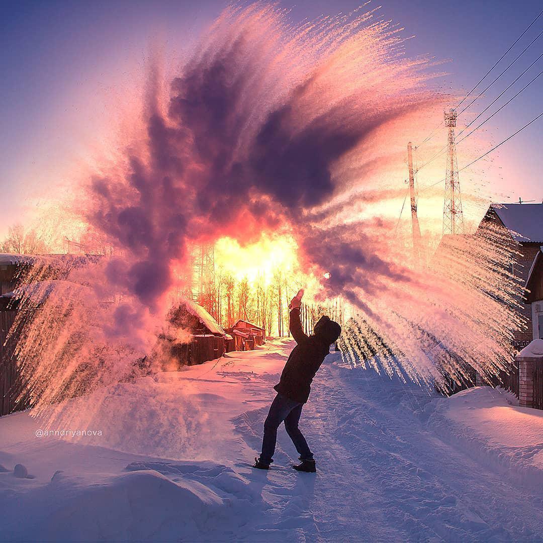 Фотография: #дубакчелленедж: 17 захватывающих фото и видео, демонстрирующих всю силу холода №3 - BigPicture.ru