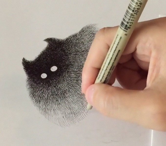 Фотография: Милая пушистость: обаятельные котики, нарисованные гелевой ручкой №4 - BigPicture.ru