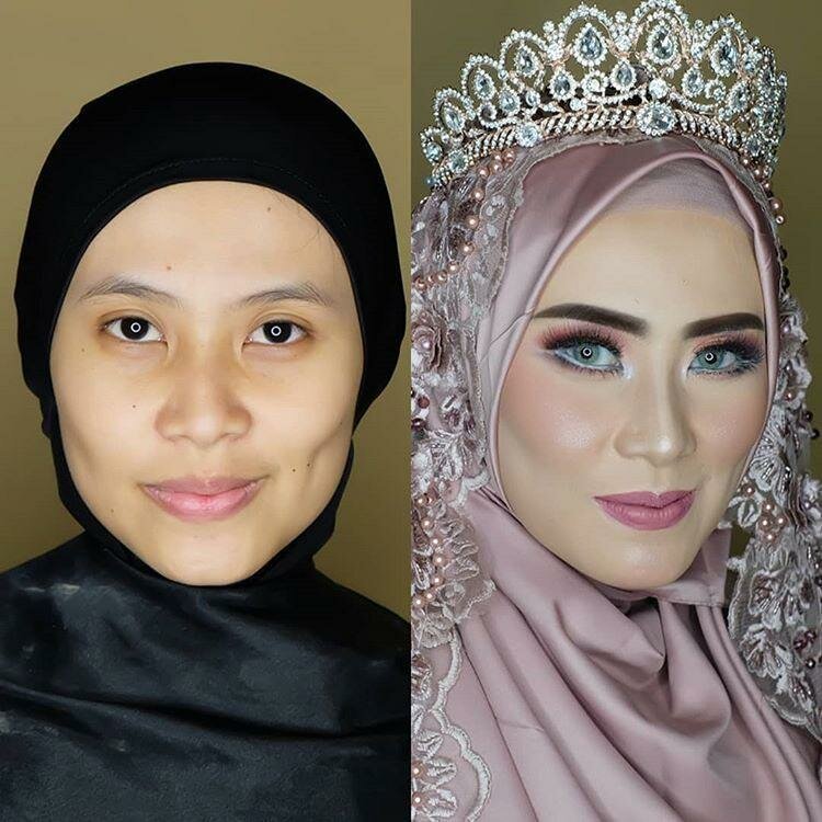 Азиатки макияж до и после