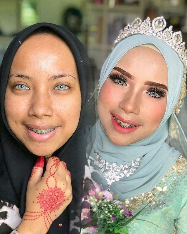 Азиатки макияж до и после