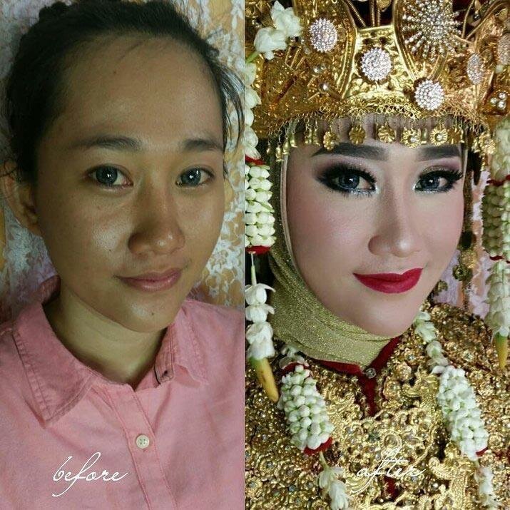 До и после макияжа азия