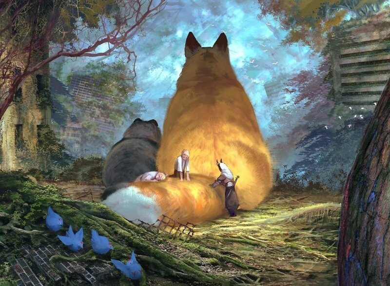 Фотография: Художница из Японии создала волшебный мир, наполненный теплом, добротой и огромными зверями №23 - BigPicture.ru