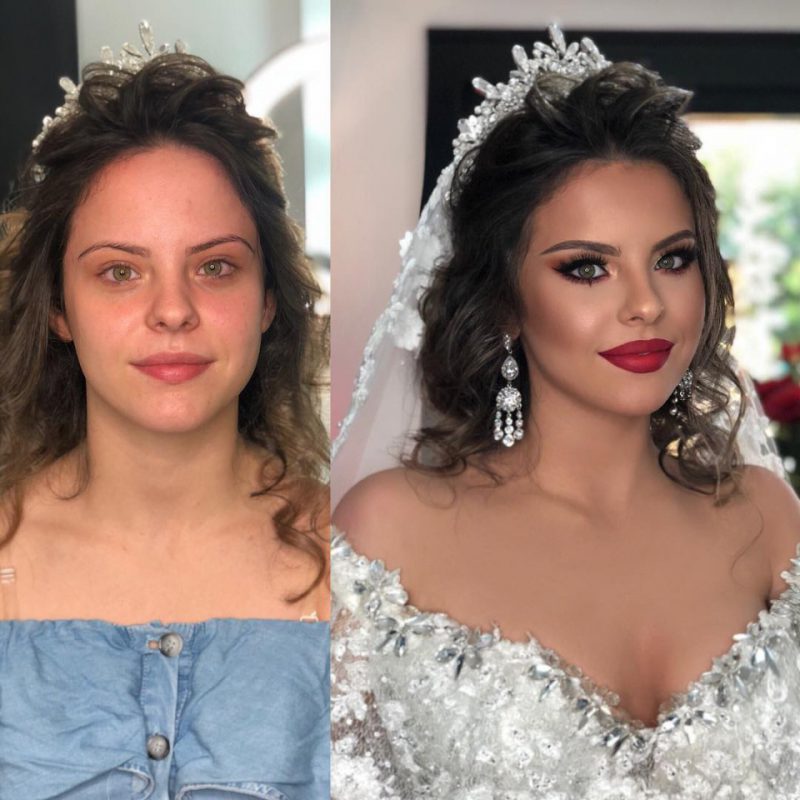удивительные превращения в невест с помощью макияжа