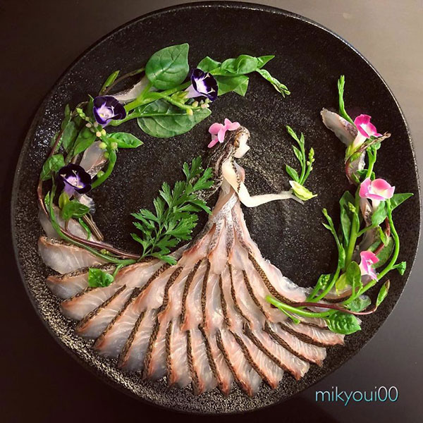 Фотография: Кулинарная живопись на тарелках: японский шеф-повар превращает рыбную нарезку в настоящие шедевры №5 - BigPicture.ru