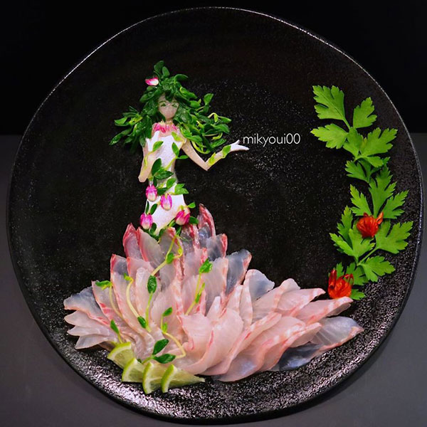 Фотография: Кулинарная живопись на тарелках: японский шеф-повар превращает рыбную нарезку в настоящие шедевры №14 - BigPicture.ru