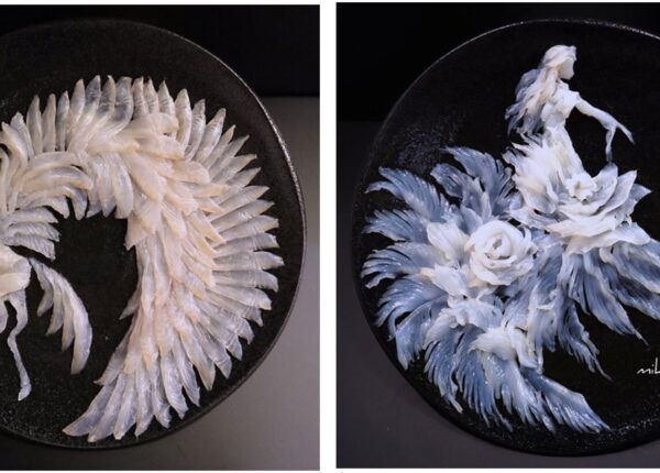 Кулинарная живопись на тарелках: японский шеф-повар превращает рыбную нарезку в настоящие шедевры