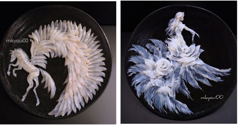 Фотография: Кулинарная живопись на тарелках: японский шеф-повар превращает рыбную нарезку в настоящие шедевры №1 - BigPicture.ru