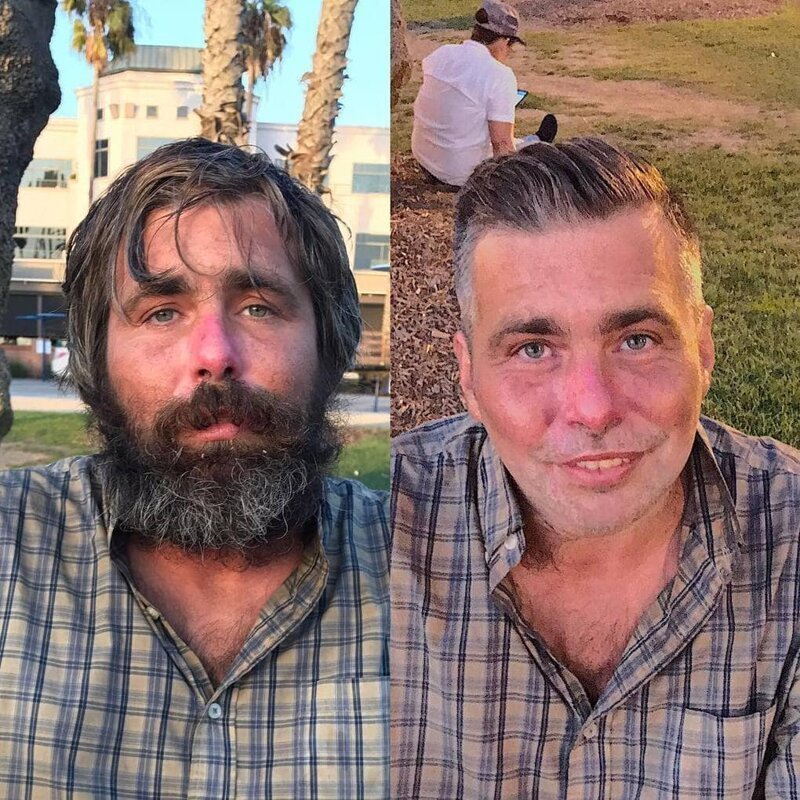 Фотография: Бесплатные стрижки бездомным: парикмахер превращает бродяг в настоящих красавцев №2 - BigPicture.ru