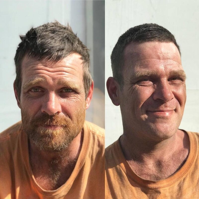 Фотография: Бесплатные стрижки бездомным: парикмахер превращает бродяг в настоящих красавцев №7 - BigPicture.ru