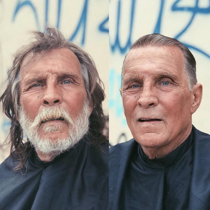 Фотография: Бесплатные стрижки бездомным: парикмахер превращает бродяг в настоящих красавцев №9 - BigPicture.ru