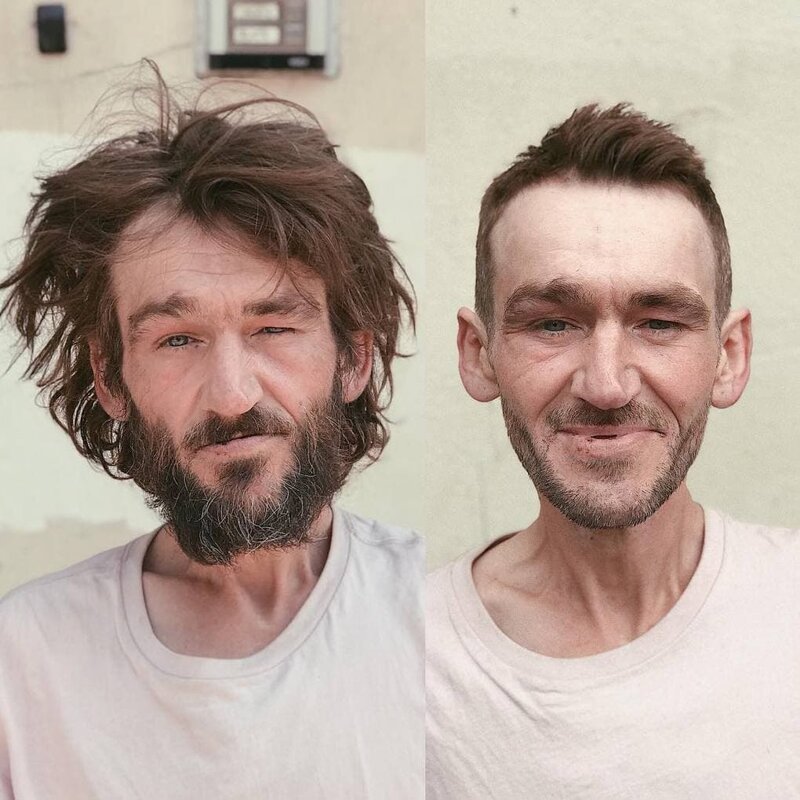 Фотография: Бесплатные стрижки бездомным: парикмахер превращает бродяг в настоящих красавцев №11 - BigPicture.ru