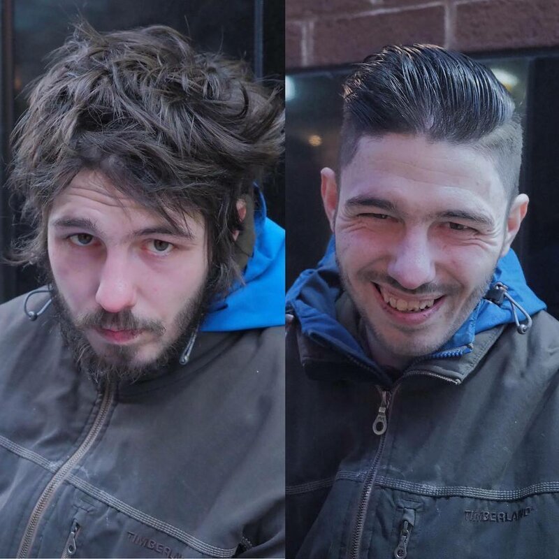 Фотография: Бесплатные стрижки бездомным: парикмахер превращает бродяг в настоящих красавцев №14 - BigPicture.ru