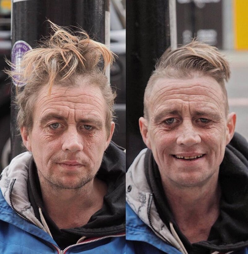 Фотография: Бесплатные стрижки бездомным: парикмахер превращает бродяг в настоящих красавцев №17 - BigPicture.ru