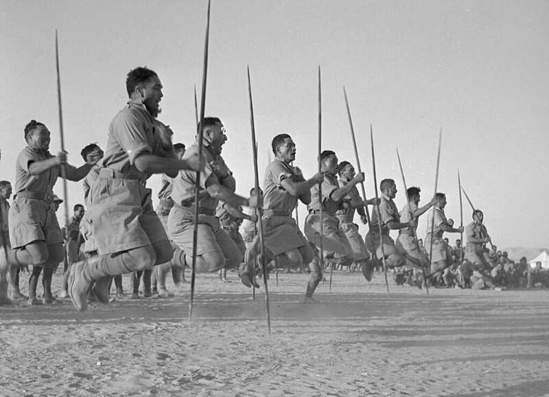 Фотография: Боевой танец новозеландского батальона маори в пустыне №5 - BigPicture.ru