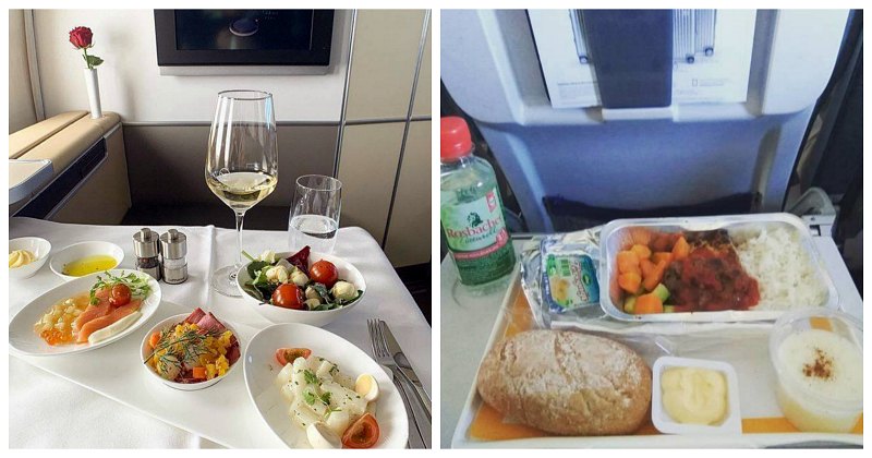 Фотография: Корм или еда? Как кормят в бизнес-классе и эконом-классе разных авиакомпаний №1 - BigPicture.ru