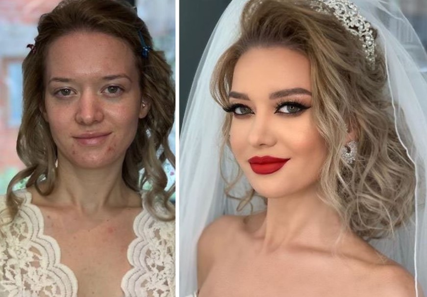 Фотография: 23 фото удивительных преображений невест после свадебного макияжа №1 - BigPicture.ru