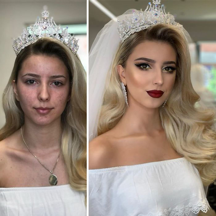 Фотография: 23 фото удивительных преображений невест после свадебного макияжа №10 - BigPicture.ru