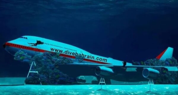 Под крылом самолета о чем-то поет зеленое море: в Бахрейне открыли подводный парк внутри «Боинга»