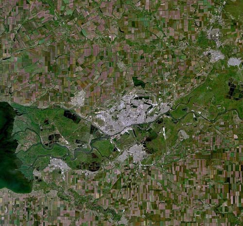 Карта Ростова-на-Дону. Фотография из космоса