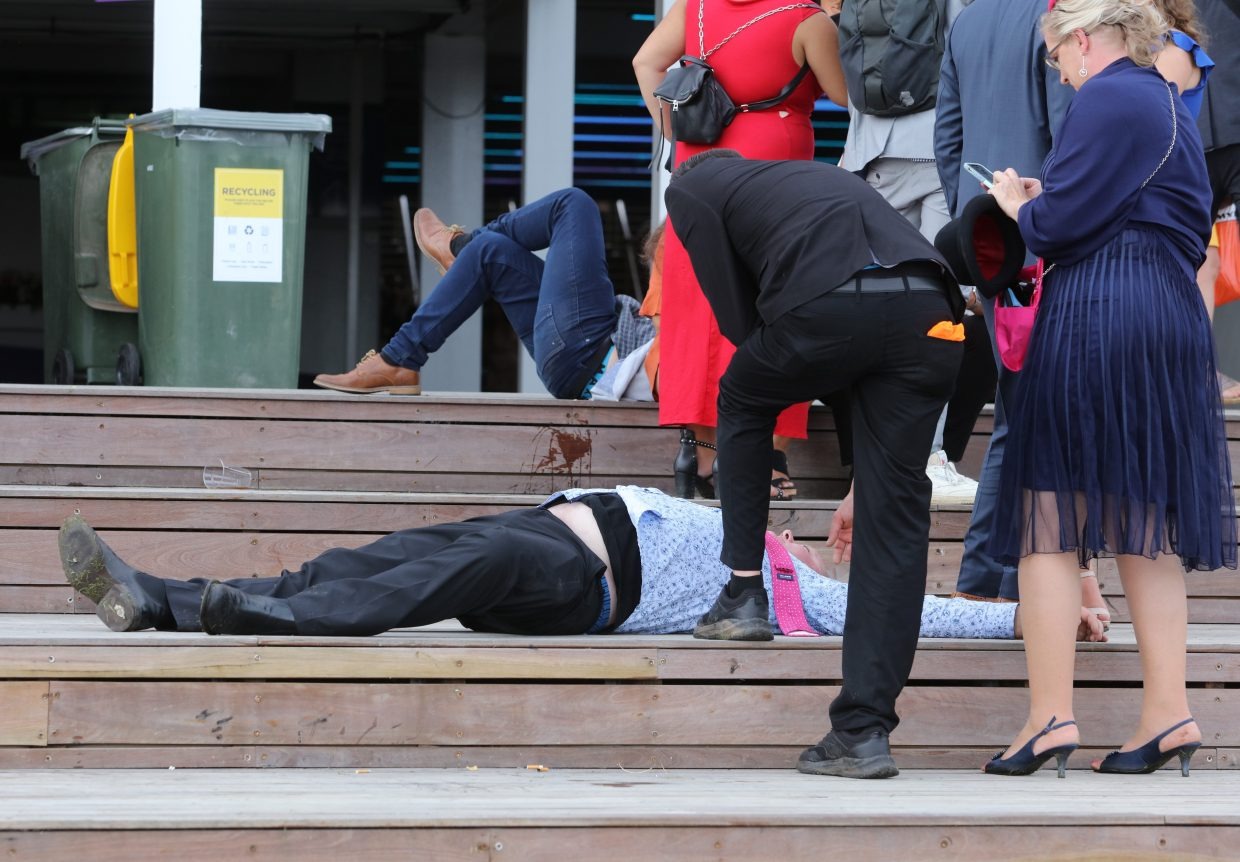 Фотография: Алкогольный забег: пьяный коллапс на ежегодных скачках в Мельбурне №13 - BigPicture.ru