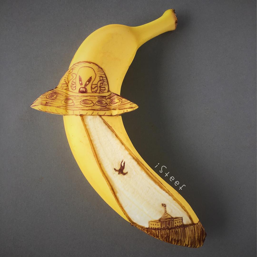 Фотография: Назло мрамору: скульптор отсекает лишнее от бананов №17 - BigPicture.ru