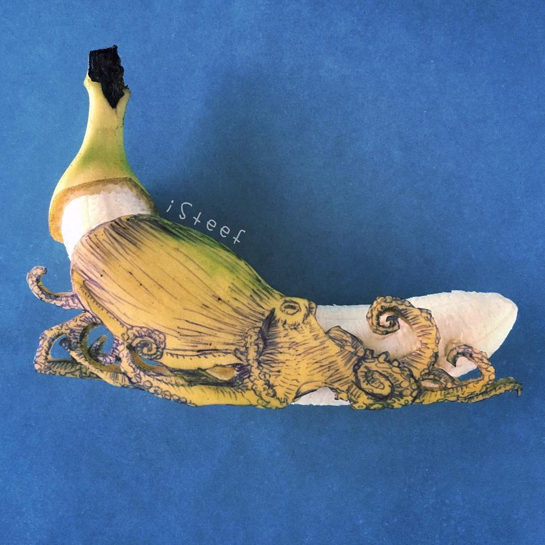 Фотография: Назло мрамору: скульптор отсекает лишнее от бананов №18 - BigPicture.ru