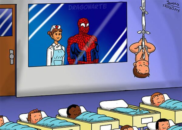Если бы у супергероев были дети: 10 очаровательных и смешных иллюстраций