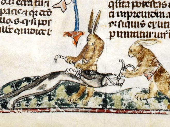 Фотография: 20 кроликов-убийц из средневековых книг. Почему именно этих зверьков рисовали такими злобными №10 - BigPicture.ru