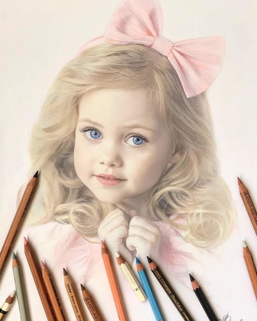 красивые картинки детей карандашом