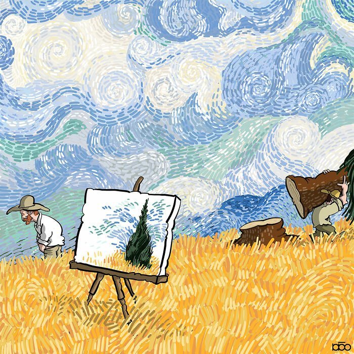 Фотография: Художник нарисовал, какой он видит жизнь Ван Гога №16 - BigPicture.ru