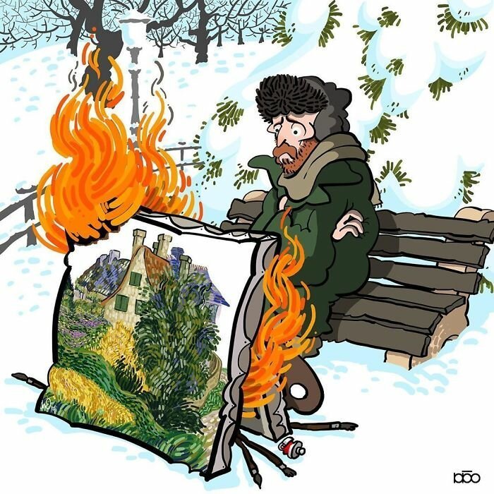 Фотография: Художник нарисовал, какой он видит жизнь Ван Гога №26 - BigPicture.ru