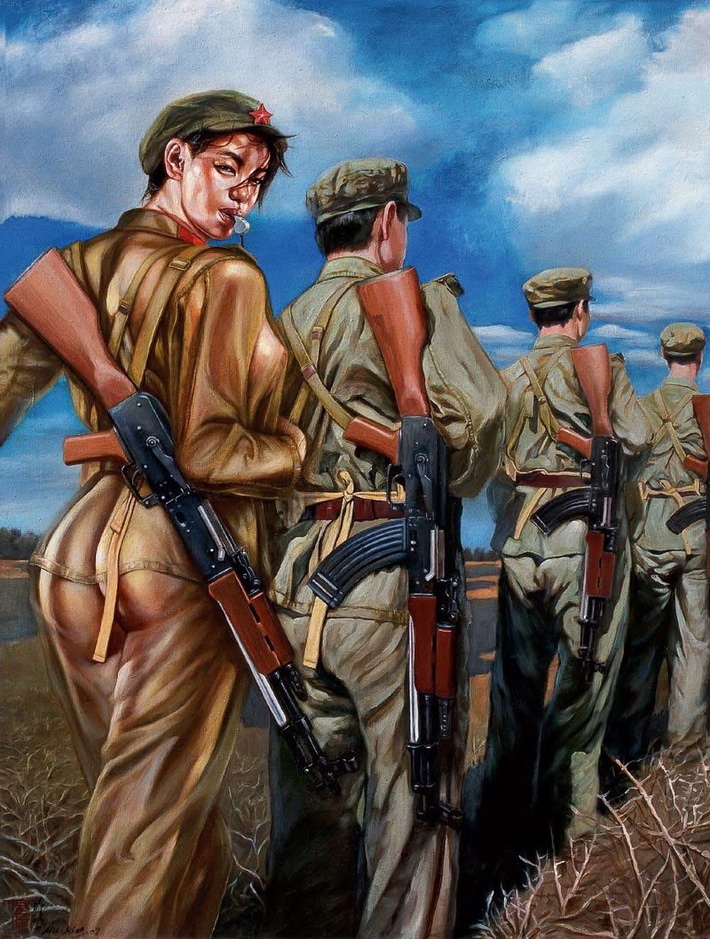 Фотография: Девушки в армии Китая: сексуальная живопись Ху Минь №29 - BigPicture.ru