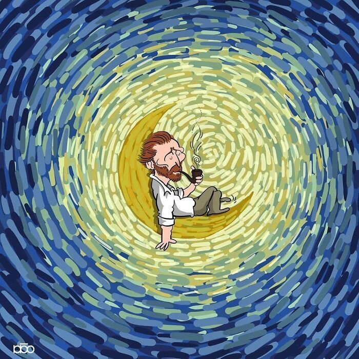 Фотография: Художник нарисовал, какой он видит жизнь Ван Гога №5 - BigPicture.ru