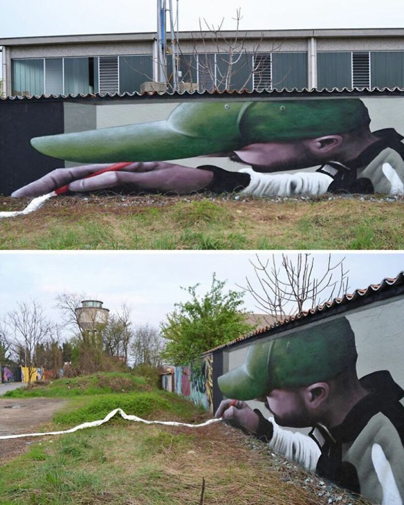 Фотография: Интерактивный стрит-арт: художник вписывает 3D-картины в уличную среду №10 - BigPicture.ru