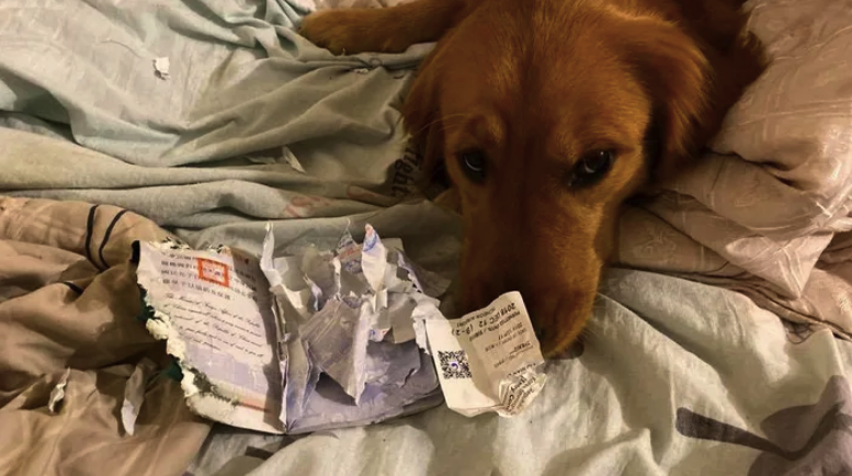 Фотография: Собака не дала хозяйке отправиться в эпицентр коронавируса, уничтожив ее паспорт №1 - BigPicture.ru