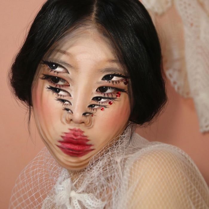 Фотография: Обман на лицо: Кореянка рисует умопомрачительные оптические иллюзии №2 - BigPicture.ru