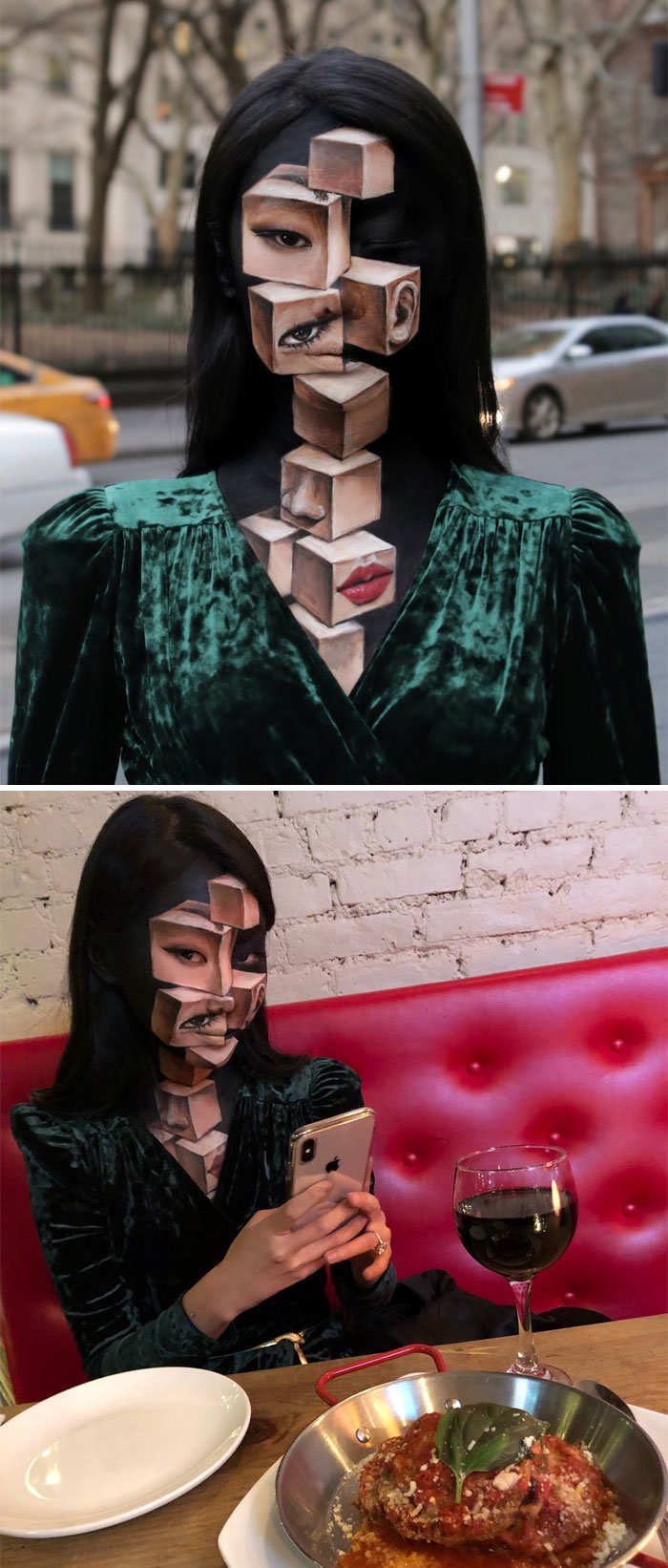 Фотография: Обман на лицо: Кореянка рисует умопомрачительные оптические иллюзии №3 - BigPicture.ru