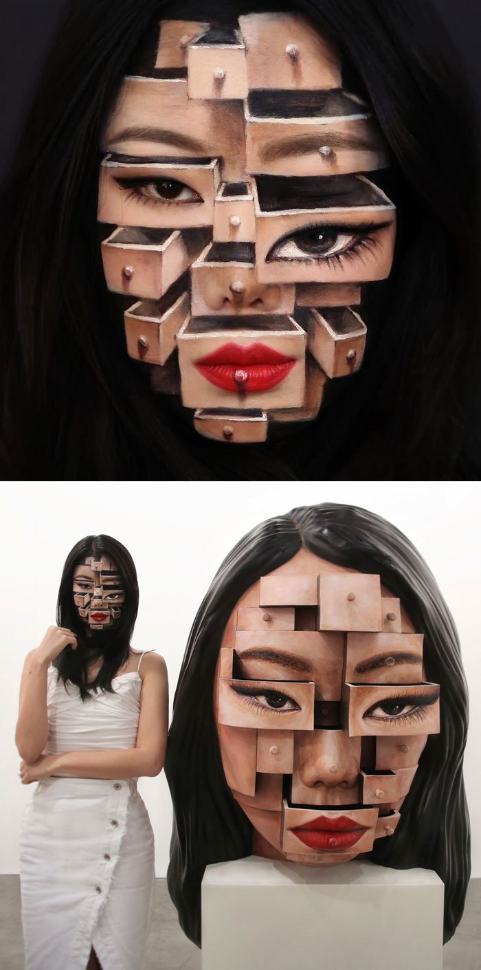 Фотография: Обман на лицо: Кореянка рисует умопомрачительные оптические иллюзии №7 - BigPicture.ru