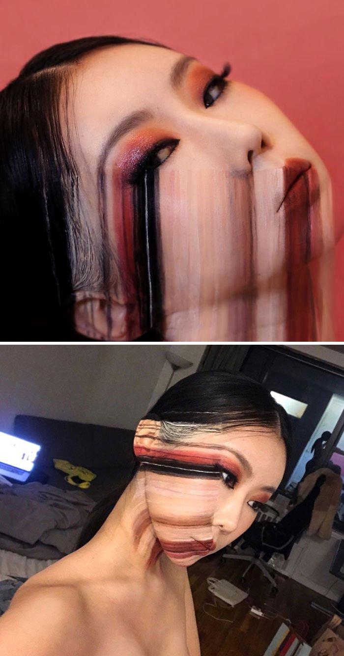 Фотография: Обман на лицо: Кореянка рисует умопомрачительные оптические иллюзии №8 - BigPicture.ru