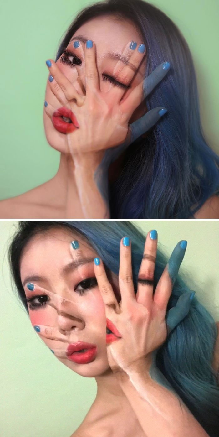 Фотография: Обман на лицо: Кореянка рисует умопомрачительные оптические иллюзии №12 - BigPicture.ru