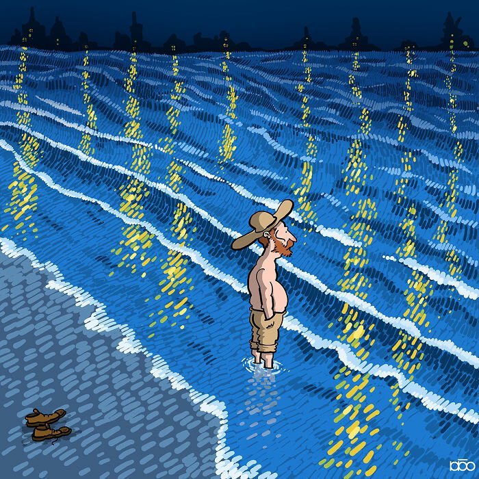 Фотография: Художник нарисовал, какой он видит жизнь Ван Гога №2 - BigPicture.ru