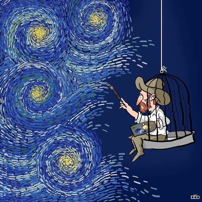 Фотография: Художник нарисовал, какой он видит жизнь Ван Гога №18 - BigPicture.ru