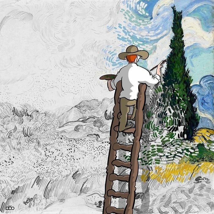 Фотография: Художник нарисовал, какой он видит жизнь Ван Гога №14 - BigPicture.ru