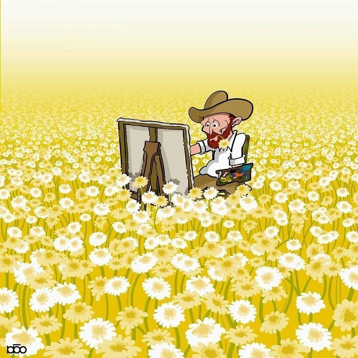 Фотография: Художник нарисовал, какой он видит жизнь Ван Гога №23 - BigPicture.ru