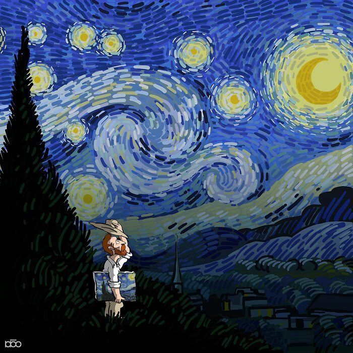 Фотография: Художник нарисовал, какой он видит жизнь Ван Гога №11 - BigPicture.ru