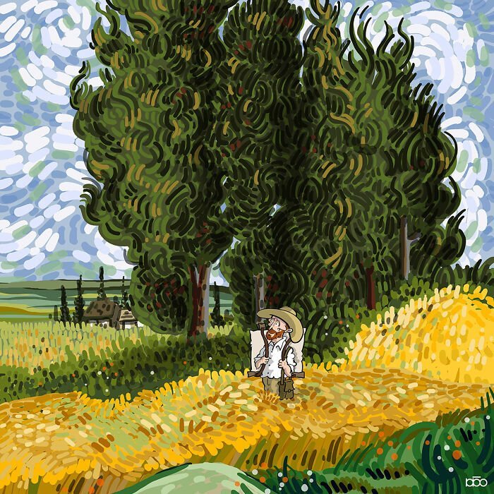 Фотография: Художник нарисовал, какой он видит жизнь Ван Гога №15 - BigPicture.ru
