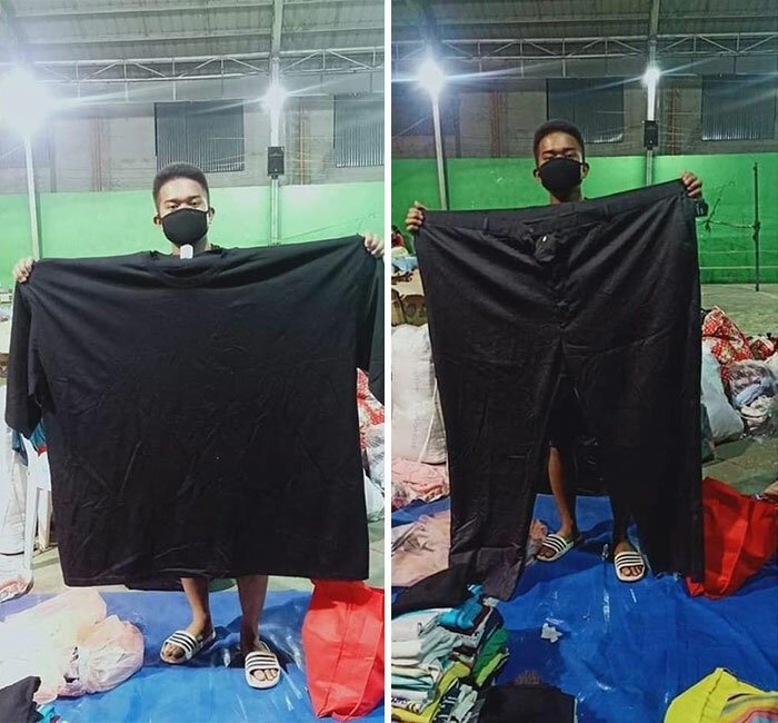 Фотография: Черт-те что и с боку бантик: филиппинцы, бежавшие от вулкана, делятся фото пожертвованной одежды №9 - BigPicture.ru
