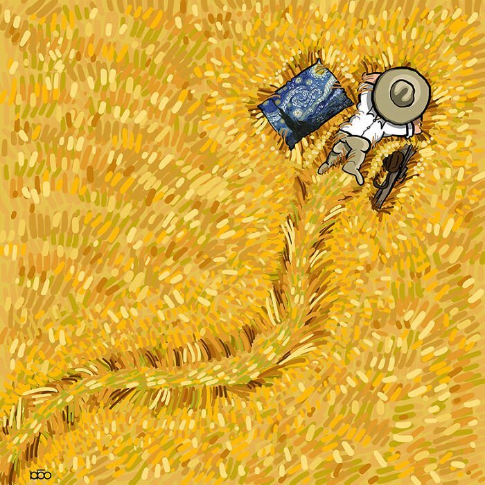Фотография: Художник нарисовал, какой он видит жизнь Ван Гога №6 - BigPicture.ru